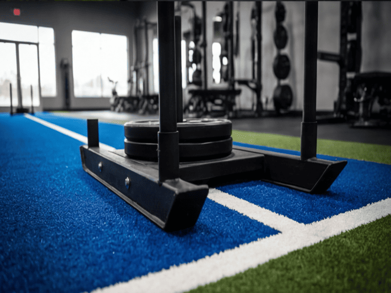 Cross section showing load distribution on high vs low density turf